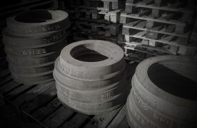 Tramway tyres before machining